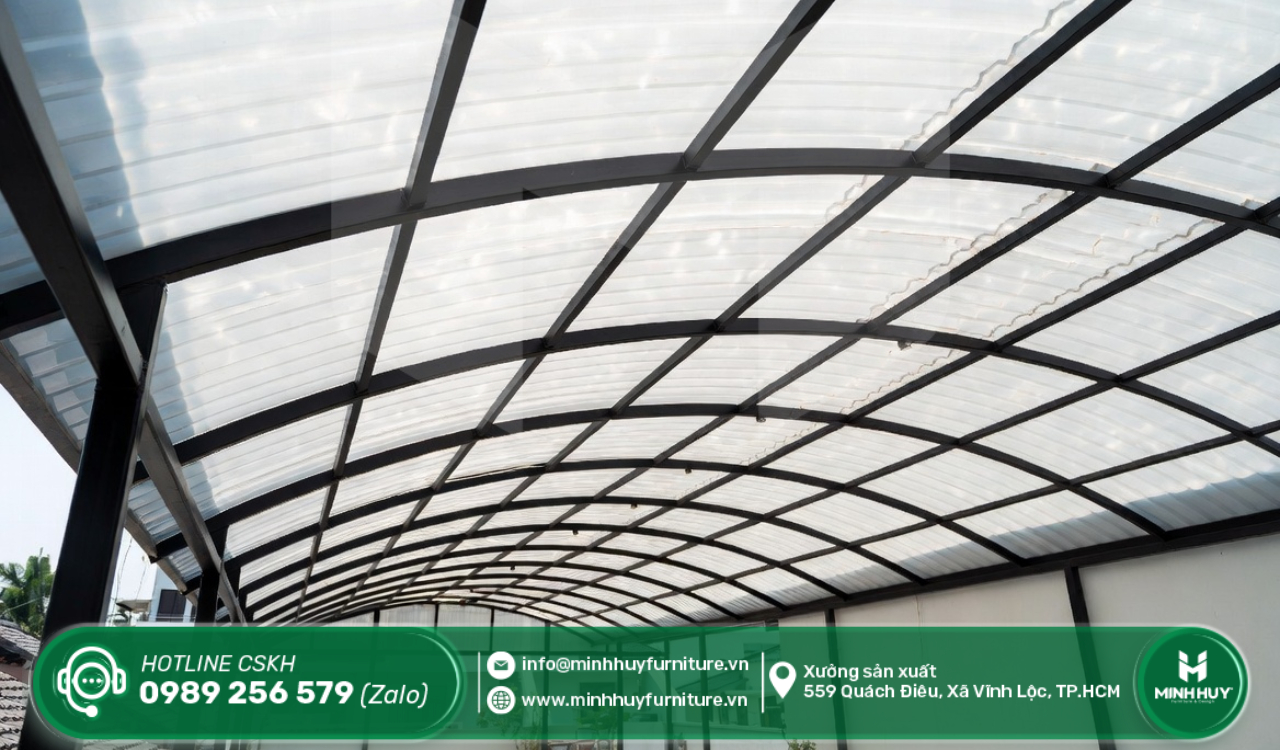 thi công khung sắt mái che sân thượng quận 3 tphcm