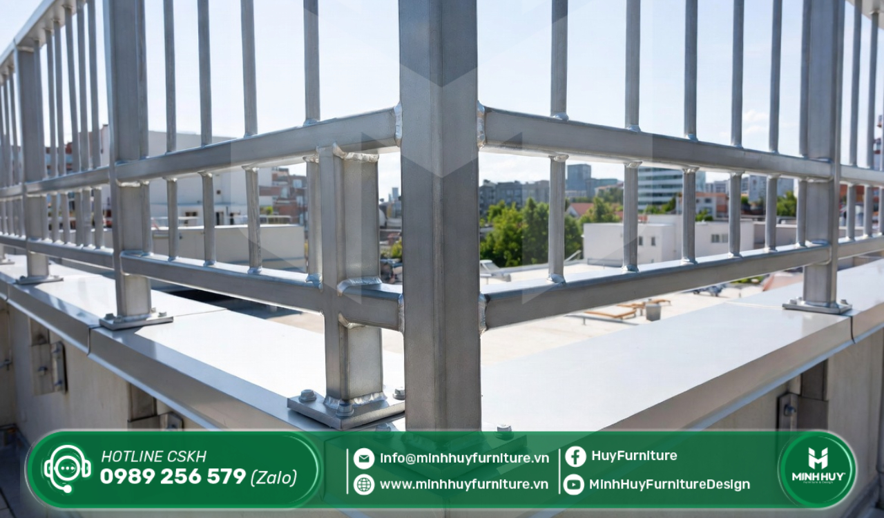 làm khung sắt bảo vệ sân thượng cần giờ tphcm