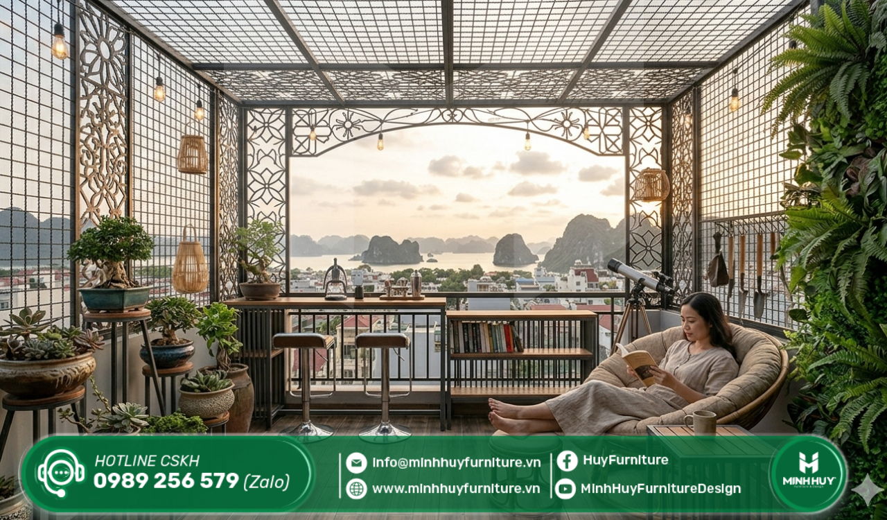 Liên hệ khảo sát và thiết kế khung sắt bảo vệ sân thượng ngay hôm nay!