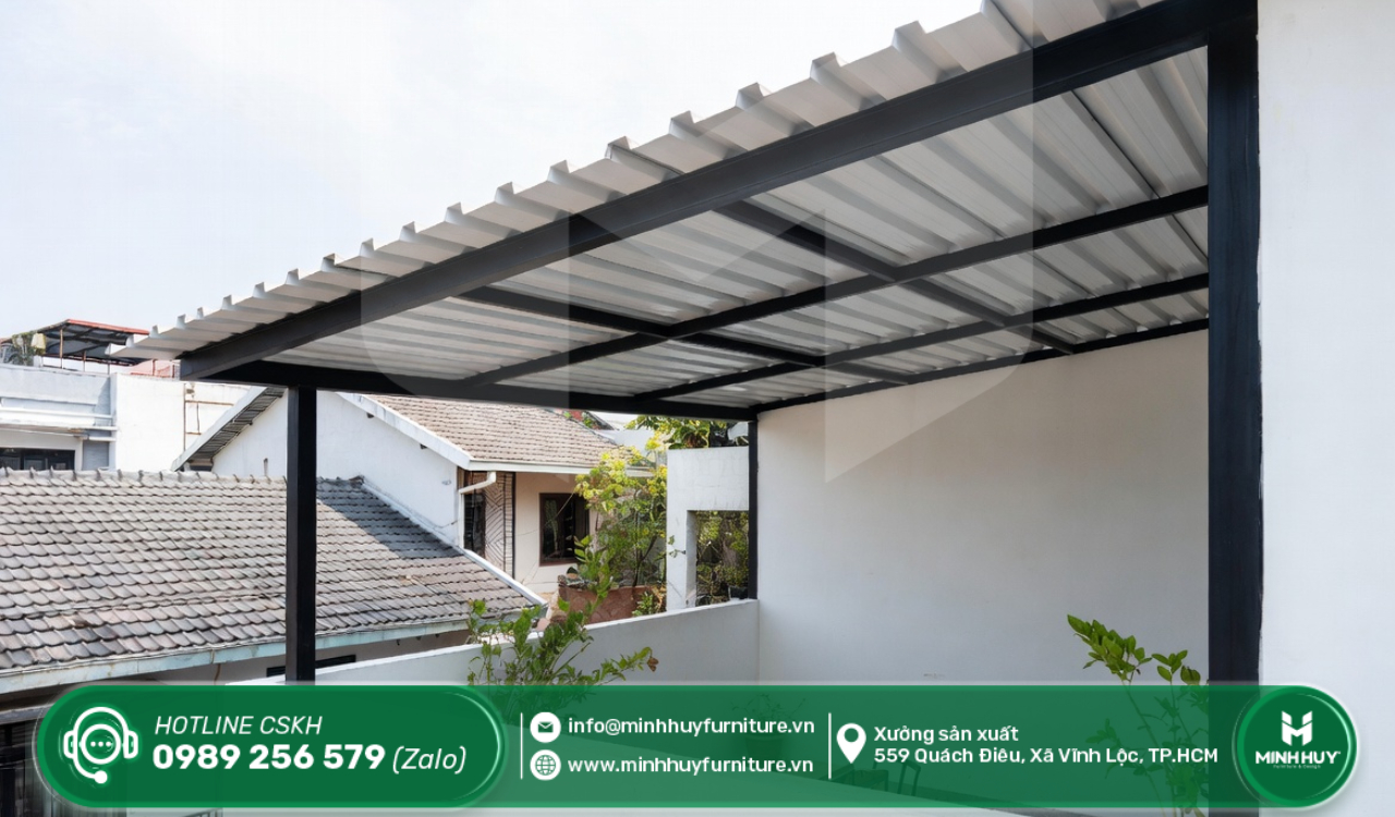 báo giá thi công khung sắt mái che nắng sân thượng quận 3 tphcm