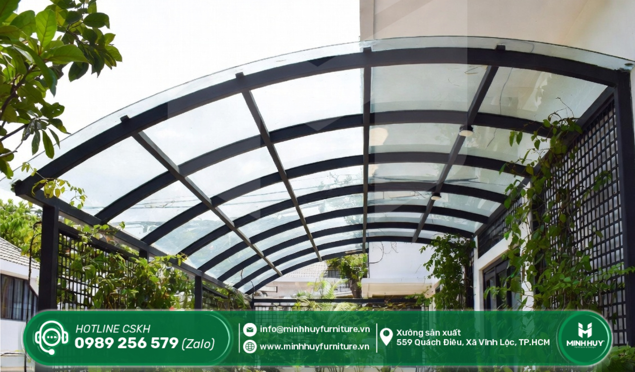 lắp đặt khung sắt mái che sân thượng nhà bè tphcm