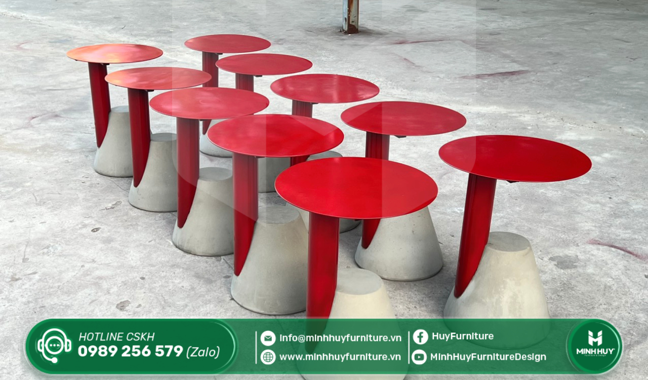 Ghế đôn hiện đại màu đỏ MH107