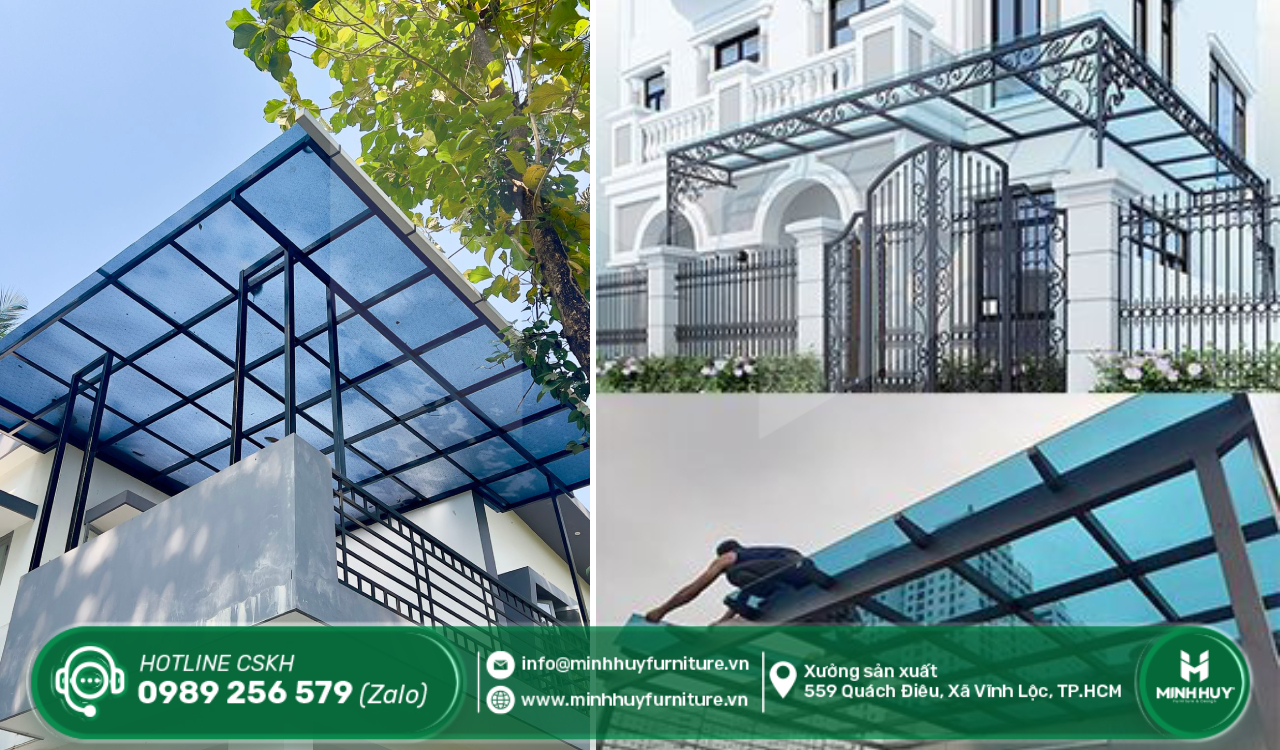 chỗ bán khung mái che nắng sân thượng tphcm