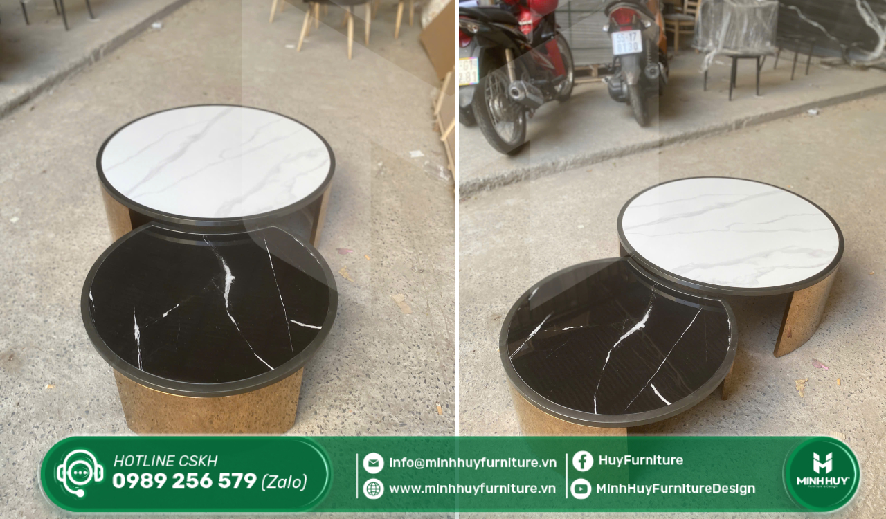 mẫu bàn sofa inox mạ vàng đẹp