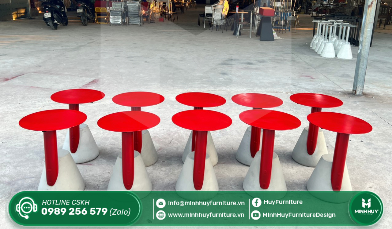 Ghế đôn hiện đại màu đỏ MH107