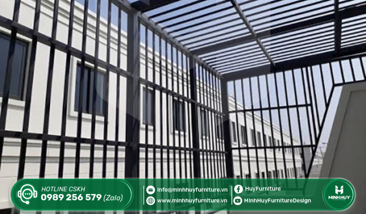 xưởng thi công khung sắt bảo vệ sân thượng tphcm