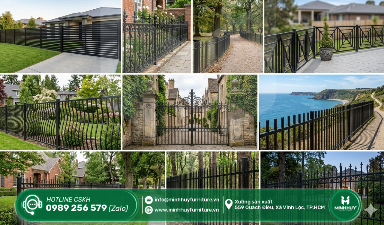 mẫu khung hàng rào sắt đẹp