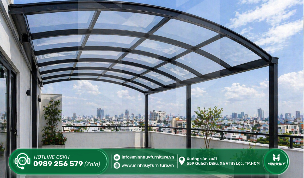 làm khung sắt mái che sân thượng quận bình tân tphcm