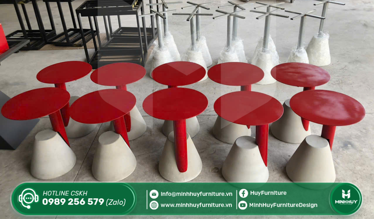 Ghế đôn hiện đại màu đỏ MH107