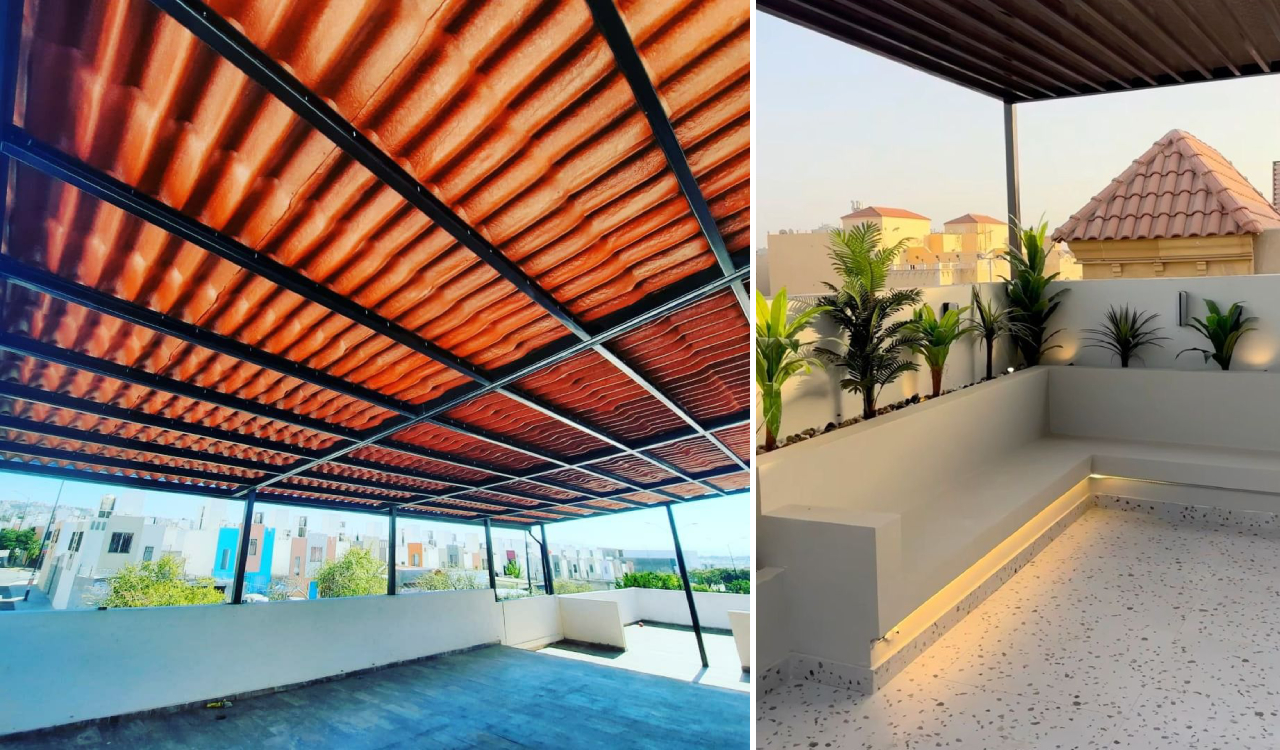 xưởng làm khung sắt mái che sân thượng tphcm