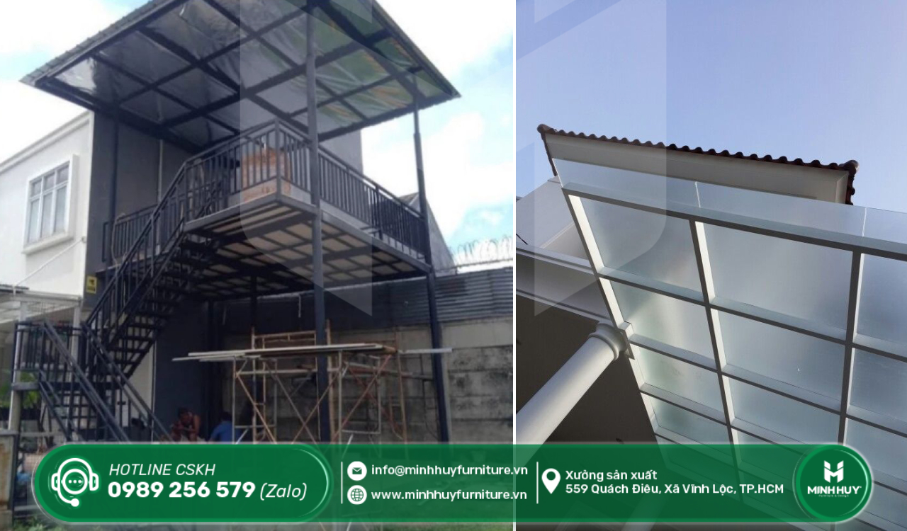 báo giá làm khung sắt mái che sân thượng cần giờ tphcm