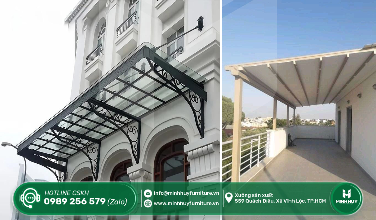 báo giá thi công khung sắt mái che nắng sân thượng củ chi tphcm