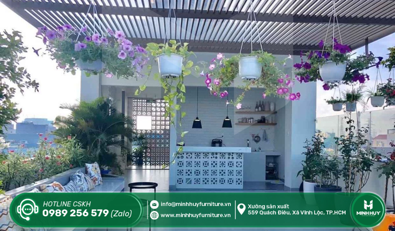 xưởng làm khung sắt mái che nắng sân thượng quận 8 tphcm giá rẻ