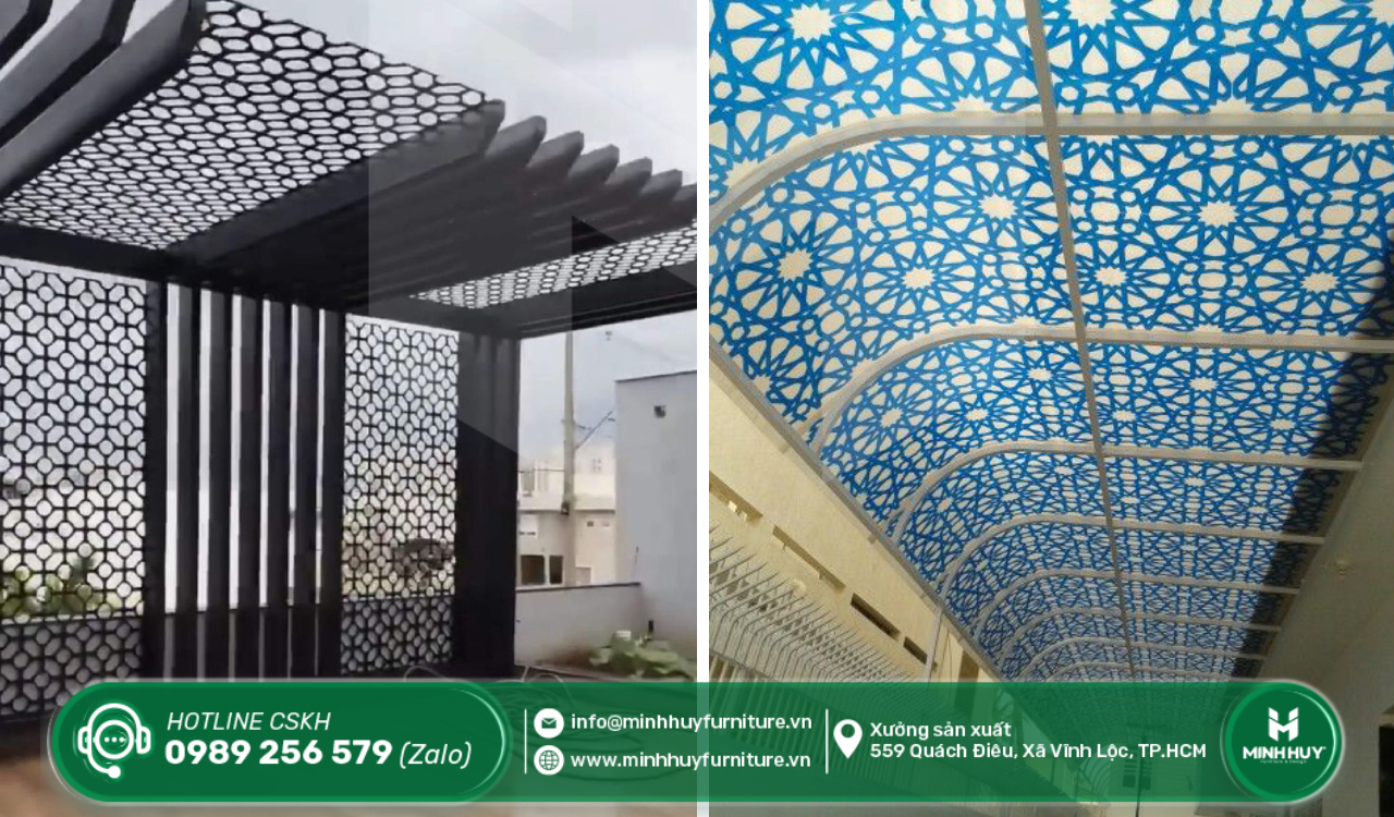 làm khung sắt mái che sân thượng quận bình thạnh tphcm