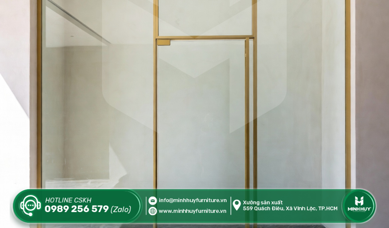 xưởng gia công khung kính inox mạ vàng quận 1  tphcm