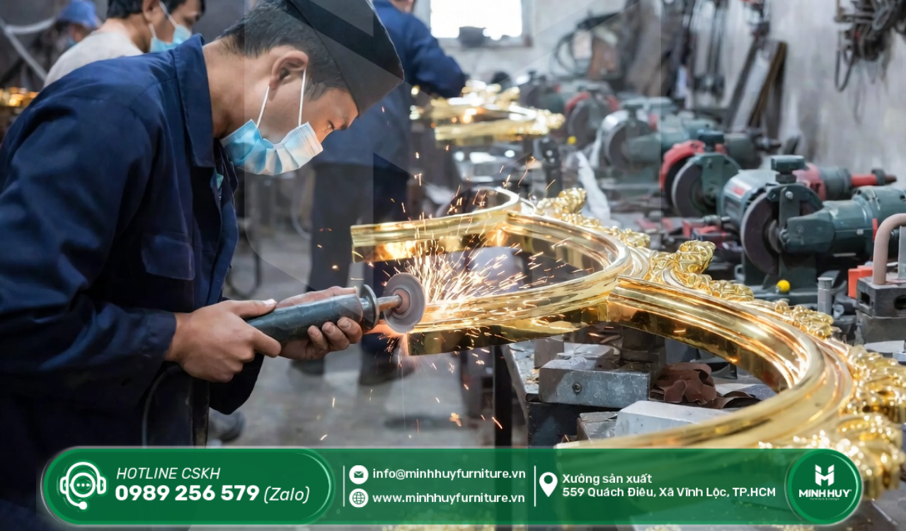 xưởng gia công khung kính inox mạ vàng quận 7 tpchm