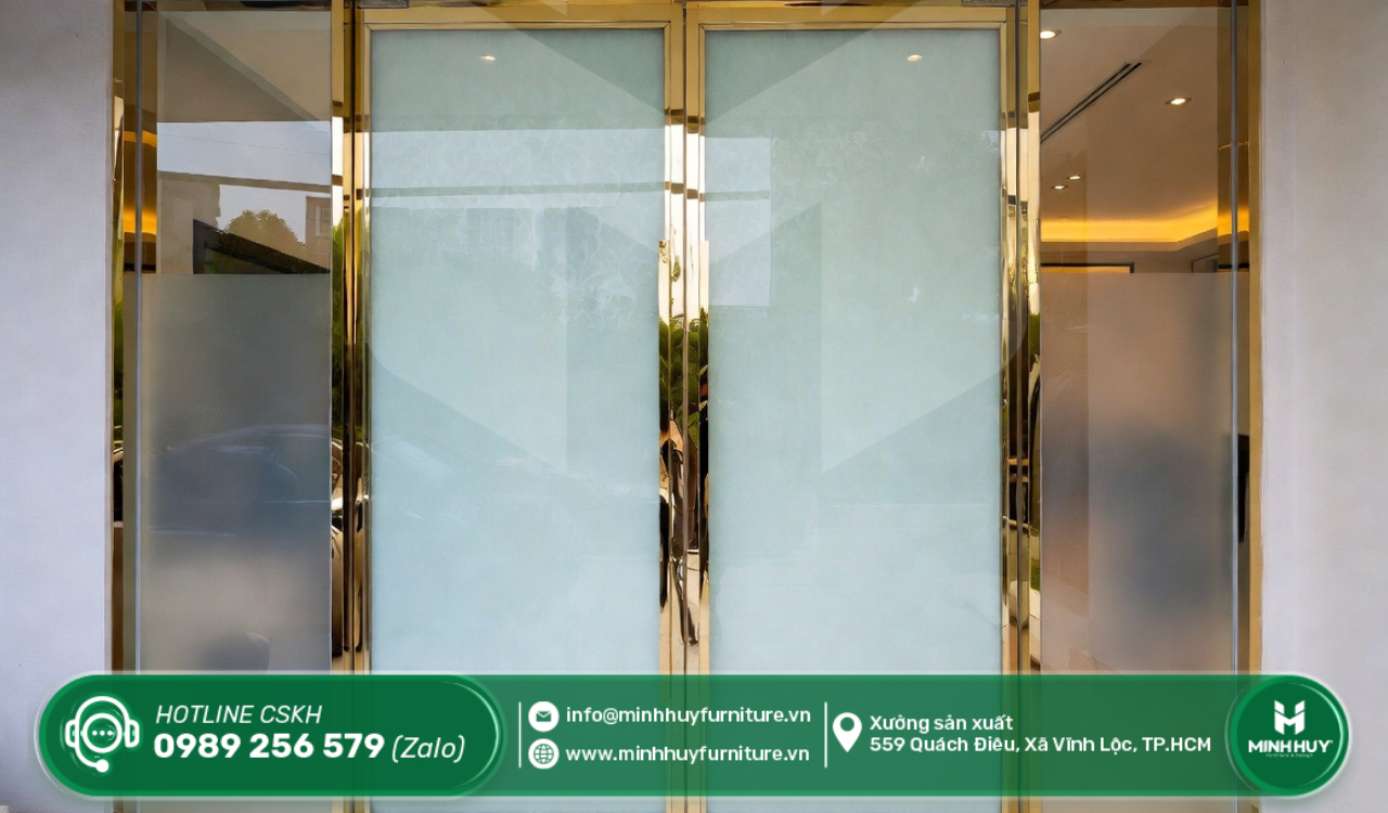 gia công khung kính inox mạ vàng giá rẻ quận 11 tphcm
