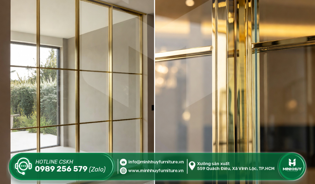 gia công khung kính inox mạ vàng quận tân phú tphcm