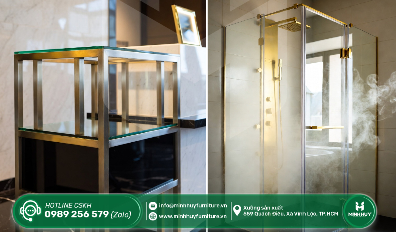 giá gia công khung kính inox mạ PVD quận 8 tphcm