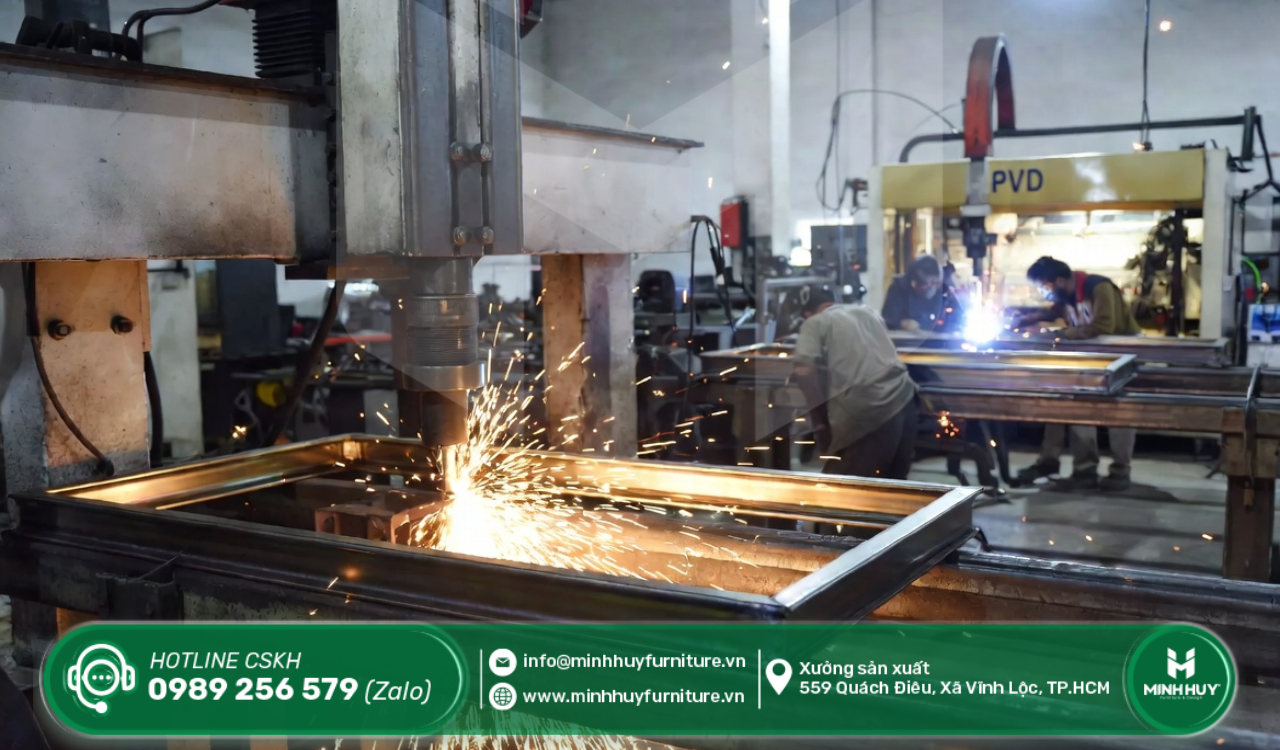 gia công khung kính inox mạ PVD quận bình thạnh tphcm