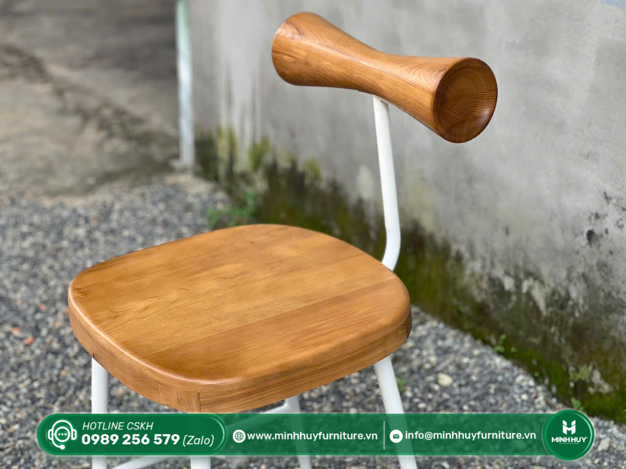 Hình ảnh thực tế mẫu Ghế Cafe Gỗ Tựa Trụ Nordic MH112