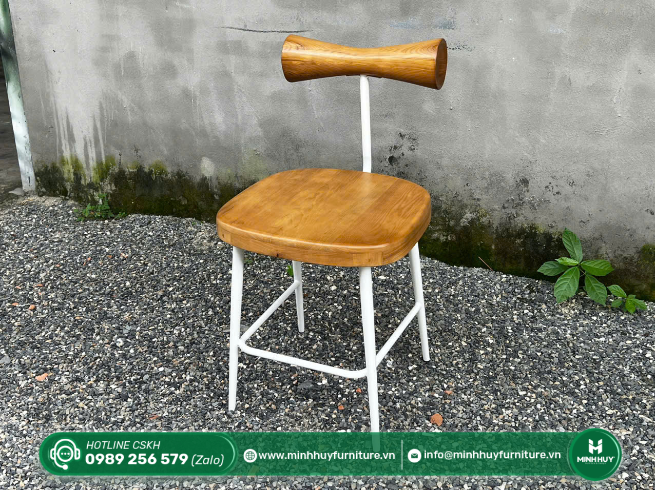 Hình ảnh thực tế mẫu Ghế Cafe Gỗ Tựa Trụ Nordic MH112
