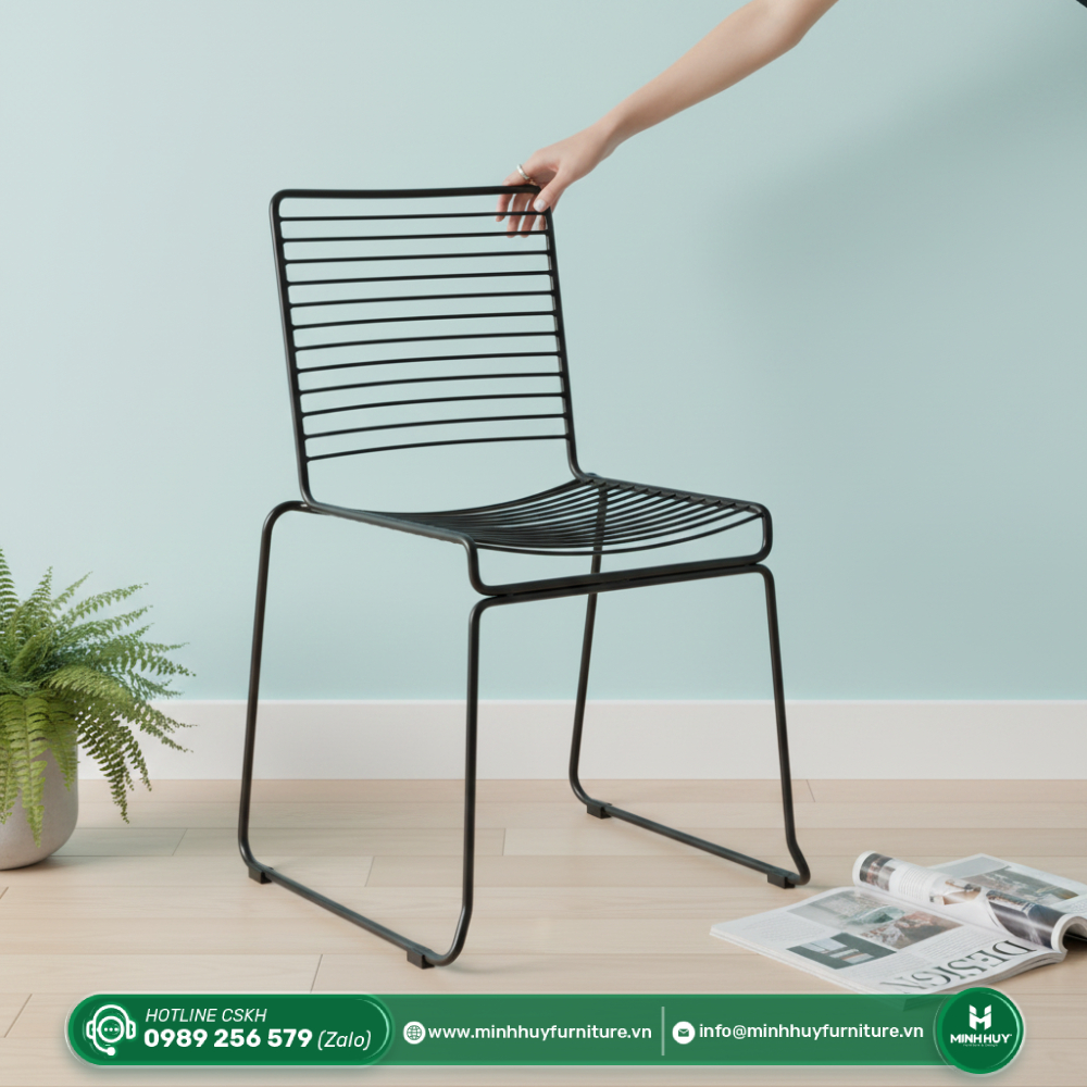 Thông số sản phẩm Ghế Cafe Sắt Lưới Chân Quỳ Sơn Tĩnh Điện MH142