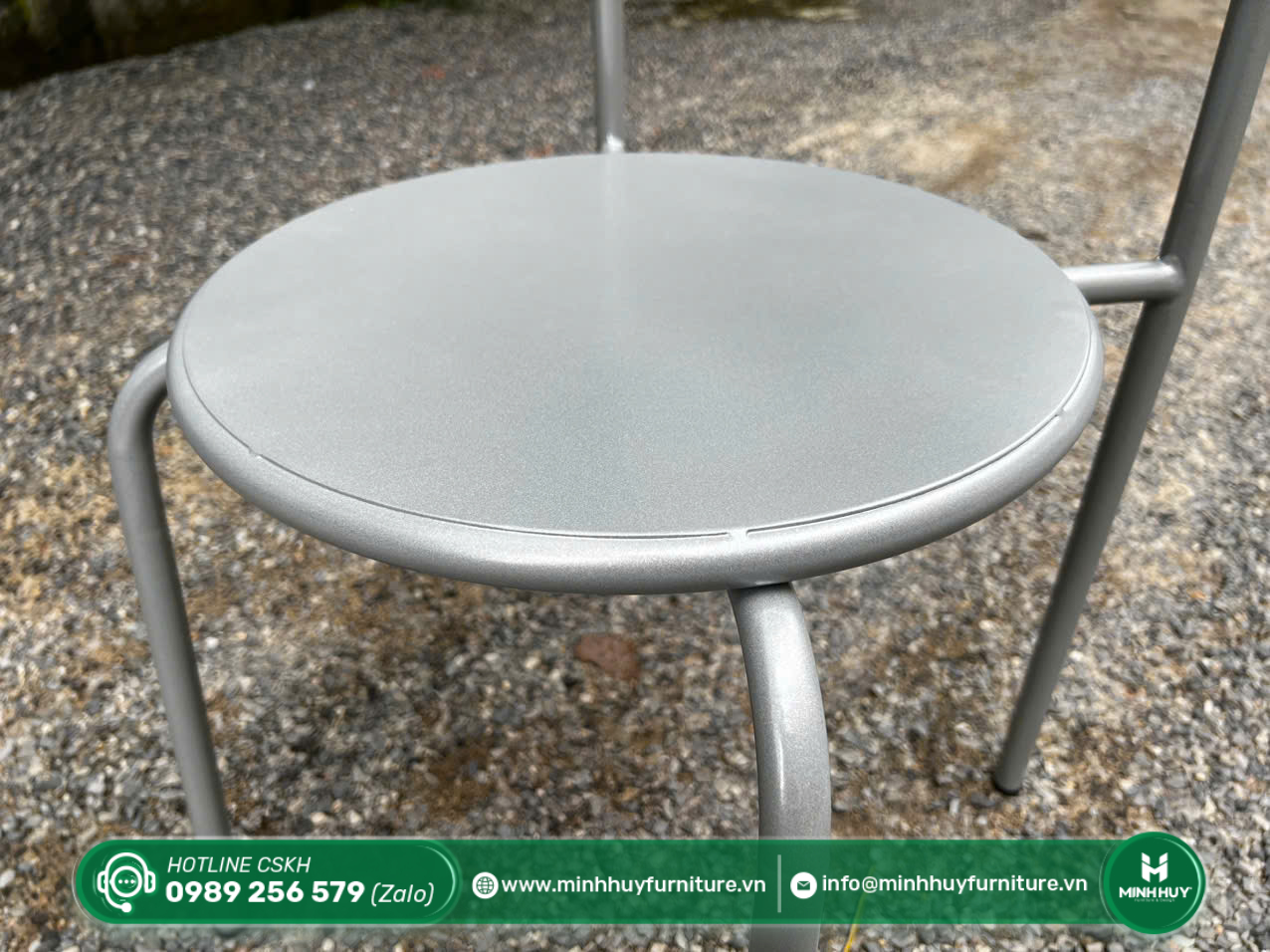 Hình ảnh thực tế Ghế Cafe Sắt Xám Basic MH114