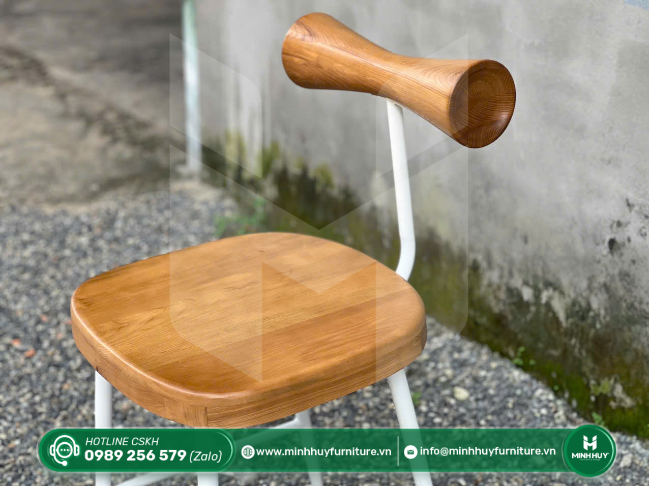 Hình ảnh thực tế mẫu Ghế Cafe Gỗ Tựa Trụ Nordic
