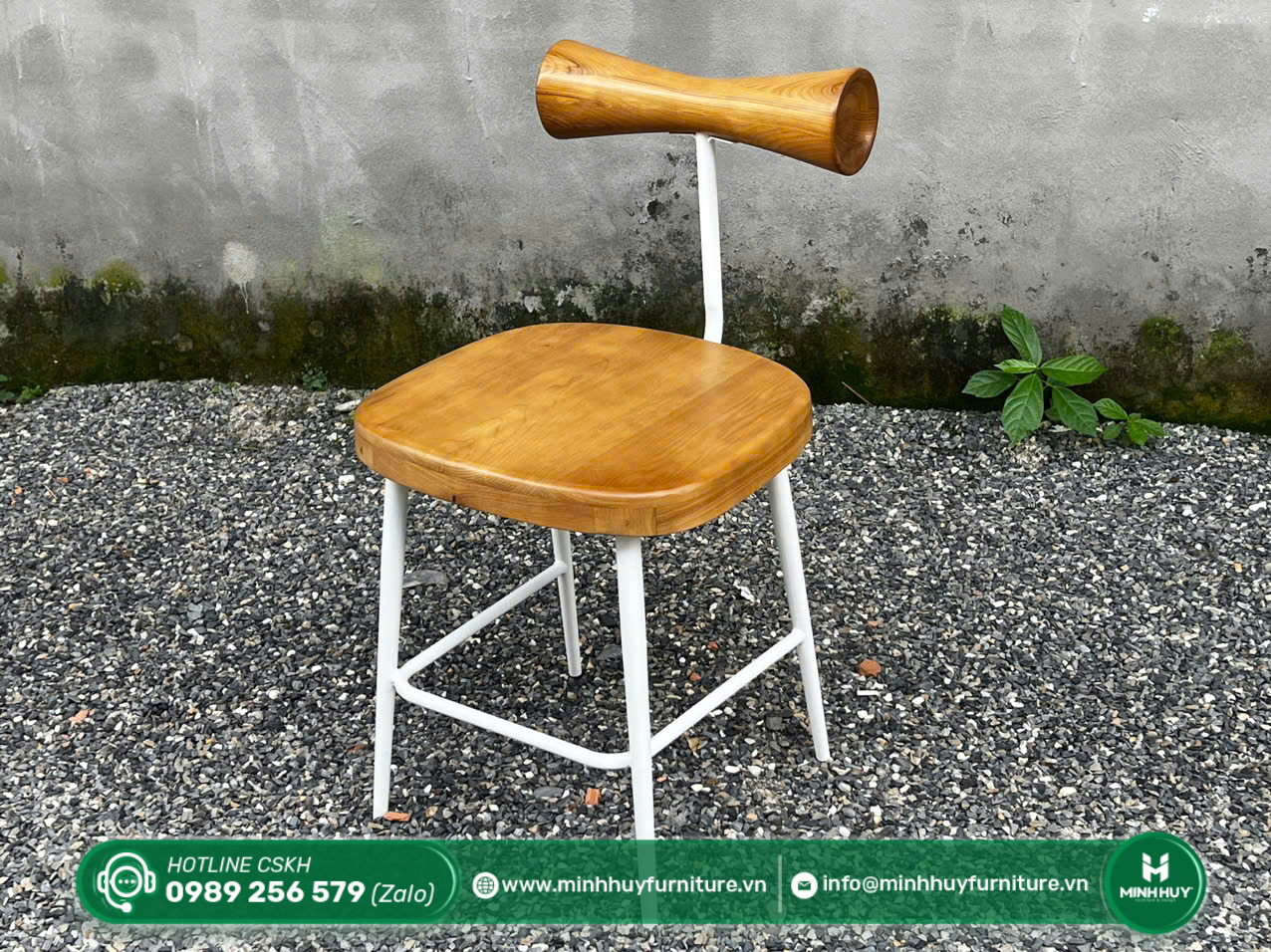 Thông số sản phẩm Ghế Cafe Gỗ Tựa Trụ Nordic MH112