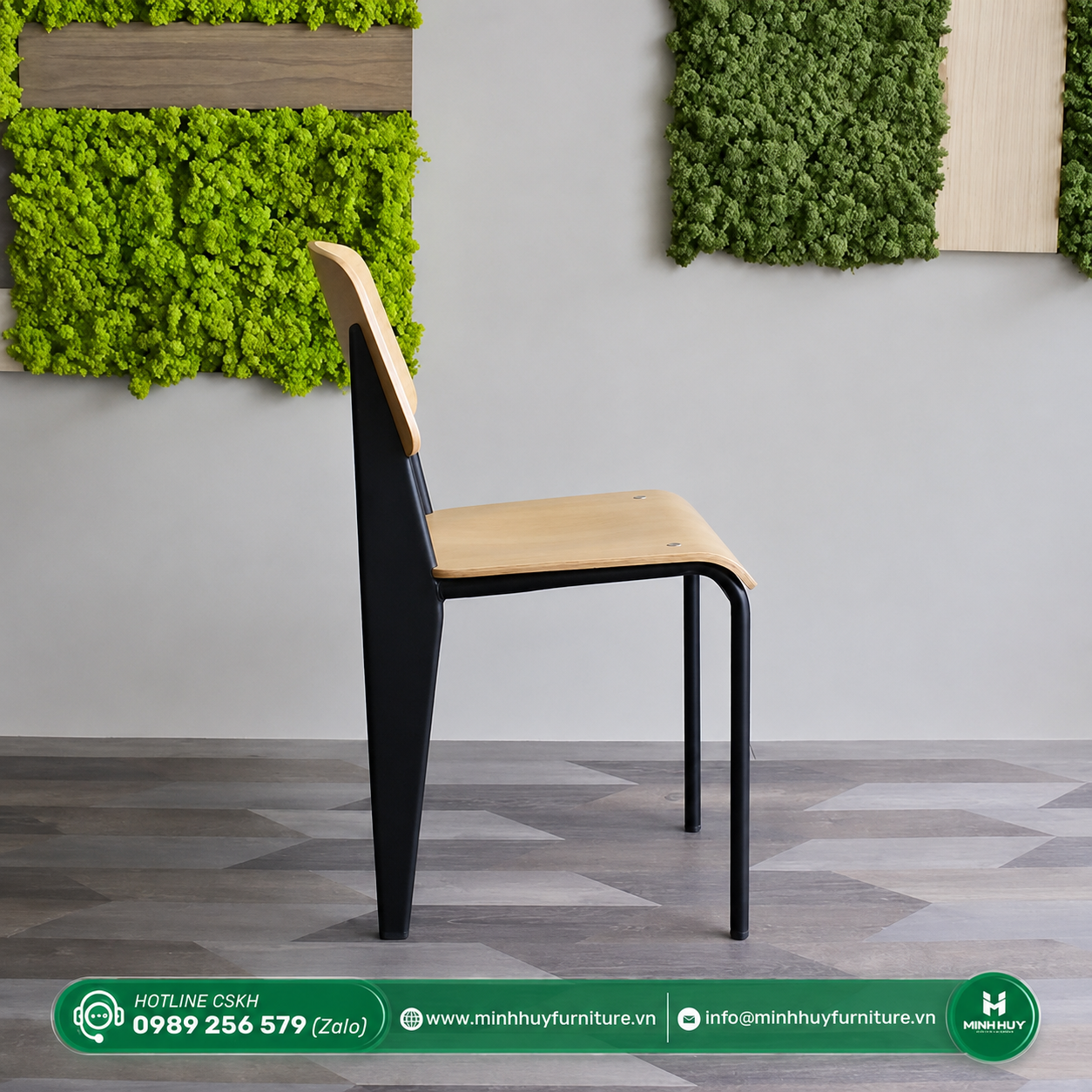 Đặc điểm sản phẩm Ghế Sắt Lưng Gỗ MH106