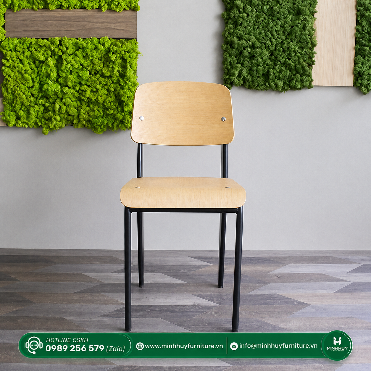 Thông số sản phẩm Ghế Sắt Lưng Gỗ MH106