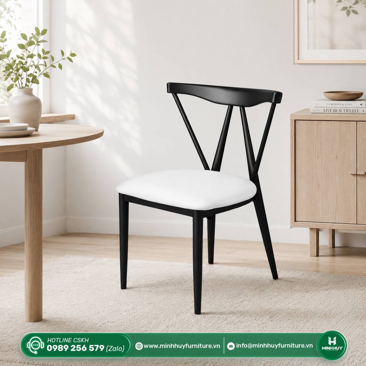 Ghế cafe bọc nệm da simili khung sắt sơn tĩnh điện MH110