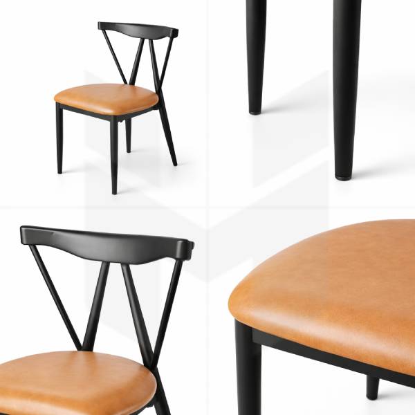 Ghế cafe bọc nệm da simili khung sắt sơn tĩnh điện MH110