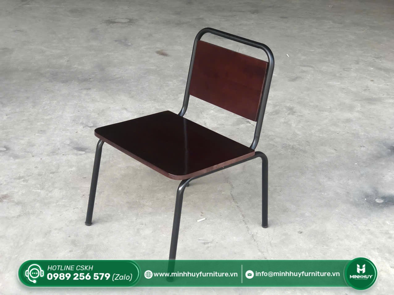 Cách vệ sinh Ghế Cafe Mặt Gỗ Khung Sắt MH195