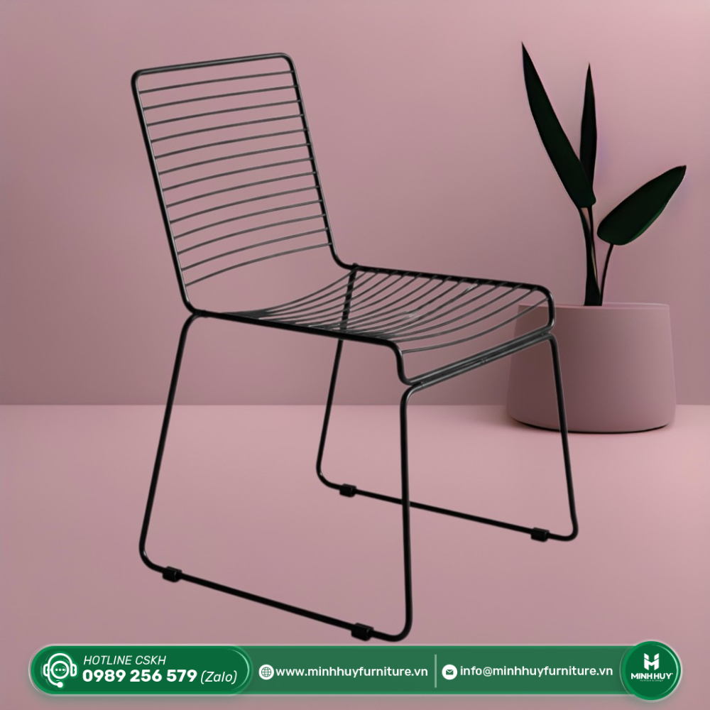 Đặc điểm sản phẩm Ghế Cafe Sắt Lưới Chân Quỳ Sơn Tĩnh Điện MH142
