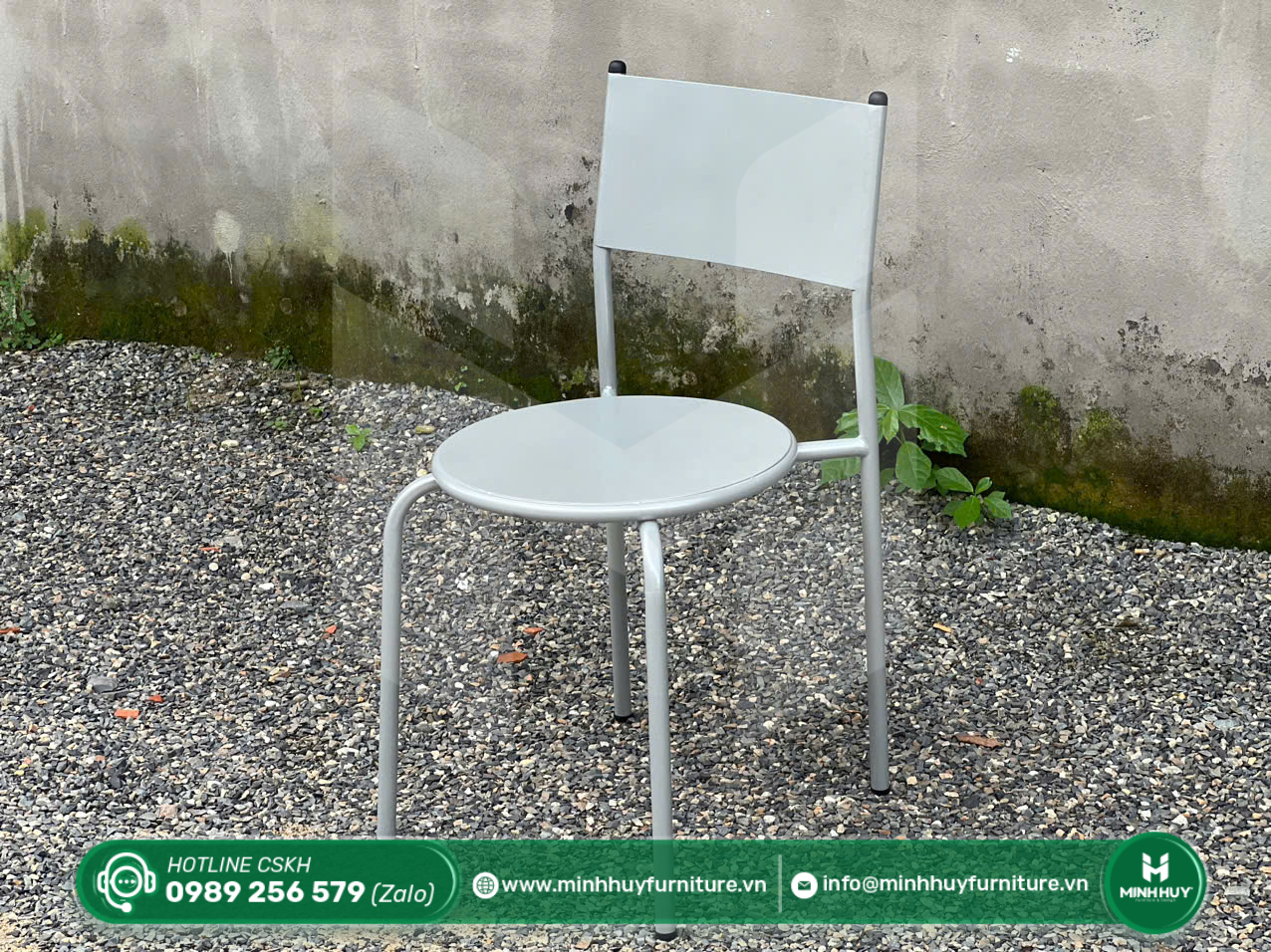 Hình ảnh thực tế Ghế Cafe Sắt Xám Basic
