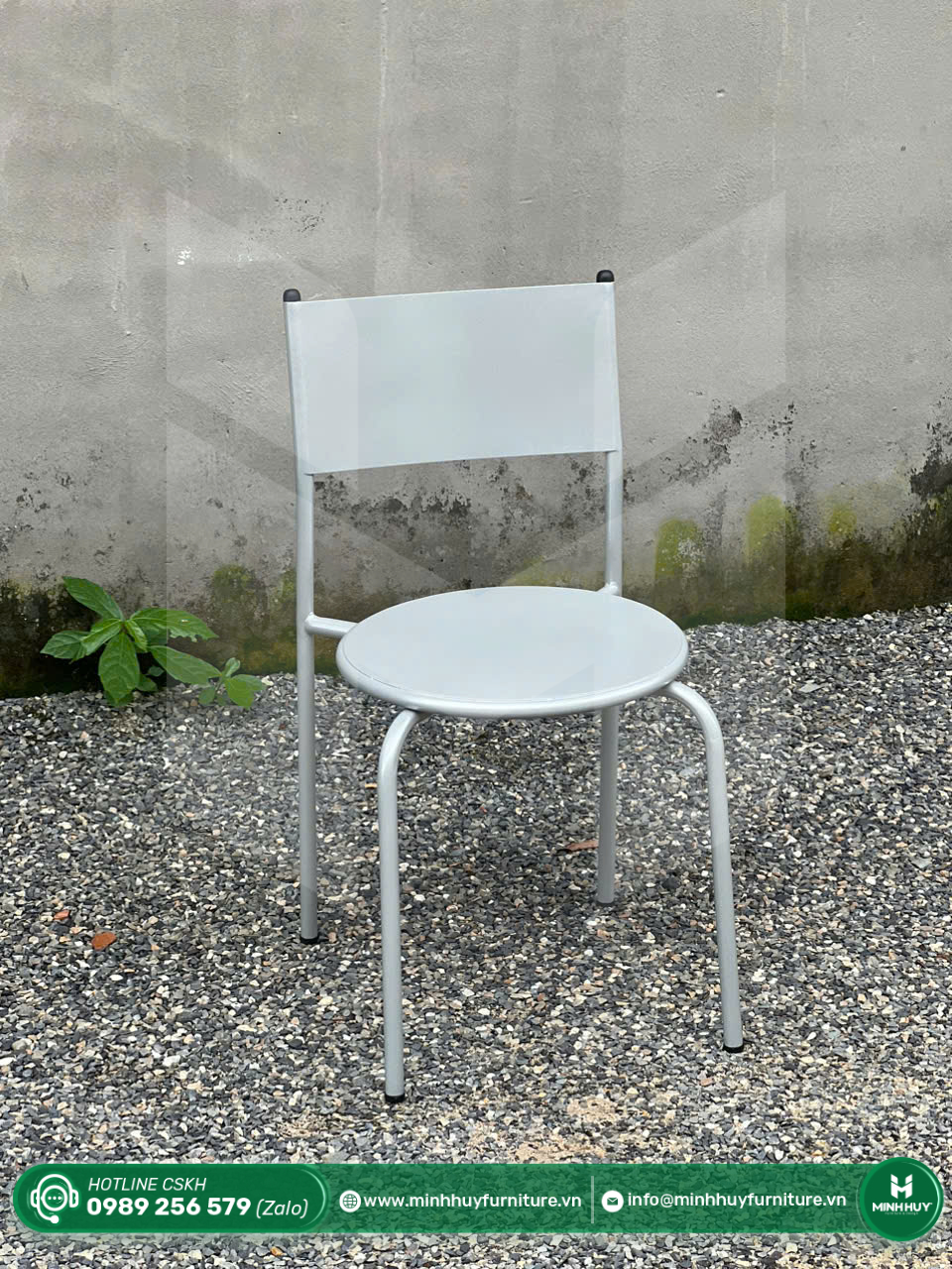 Hình ảnh thực tế Ghế Cafe Sắt Xám Basic