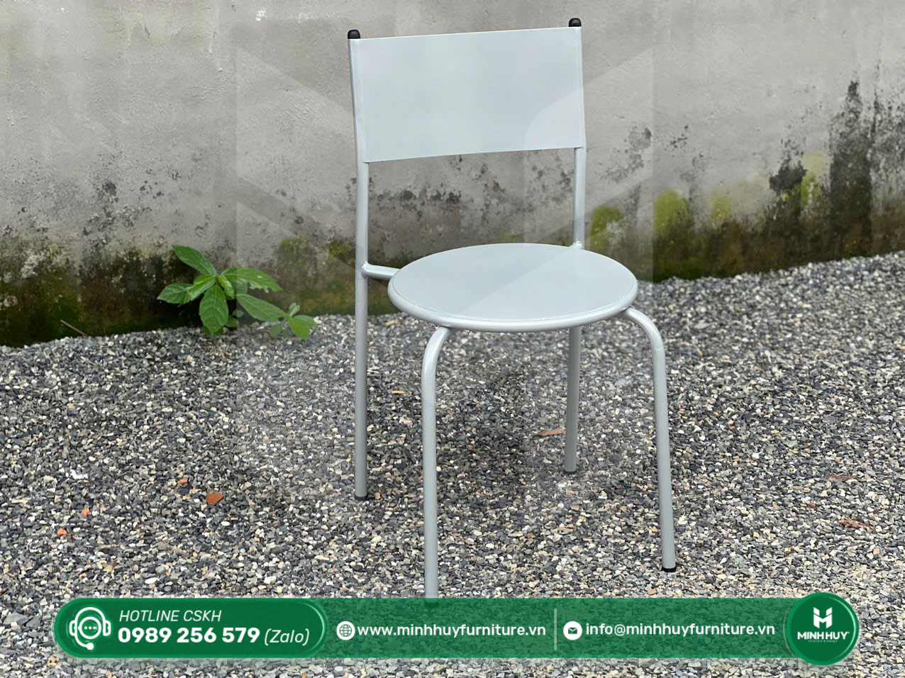Hình ảnh thực tế Ghế Cafe Sắt Xám Basic