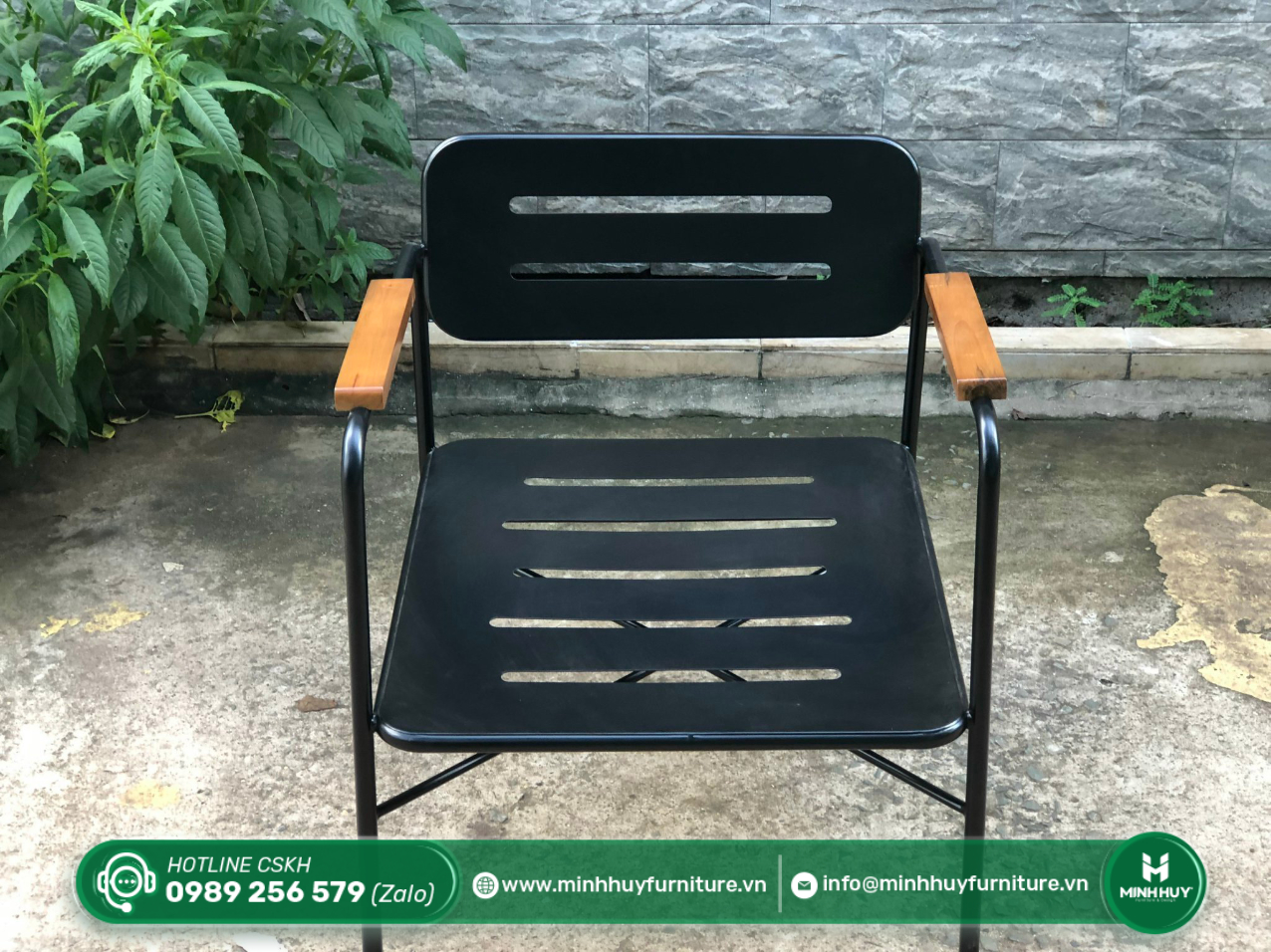 Thông số sản phẩm Ghế Sắt Nan Tay Gỗ Sơn Tĩnh Điện MH175