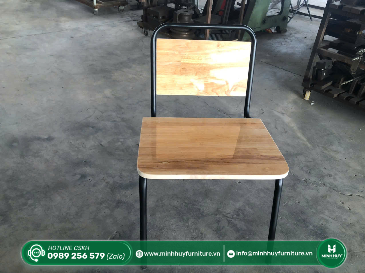 Đặc điểm sản phẩm Ghế Sắt Sơn Tĩnh Điện Mặt Gỗ MH128