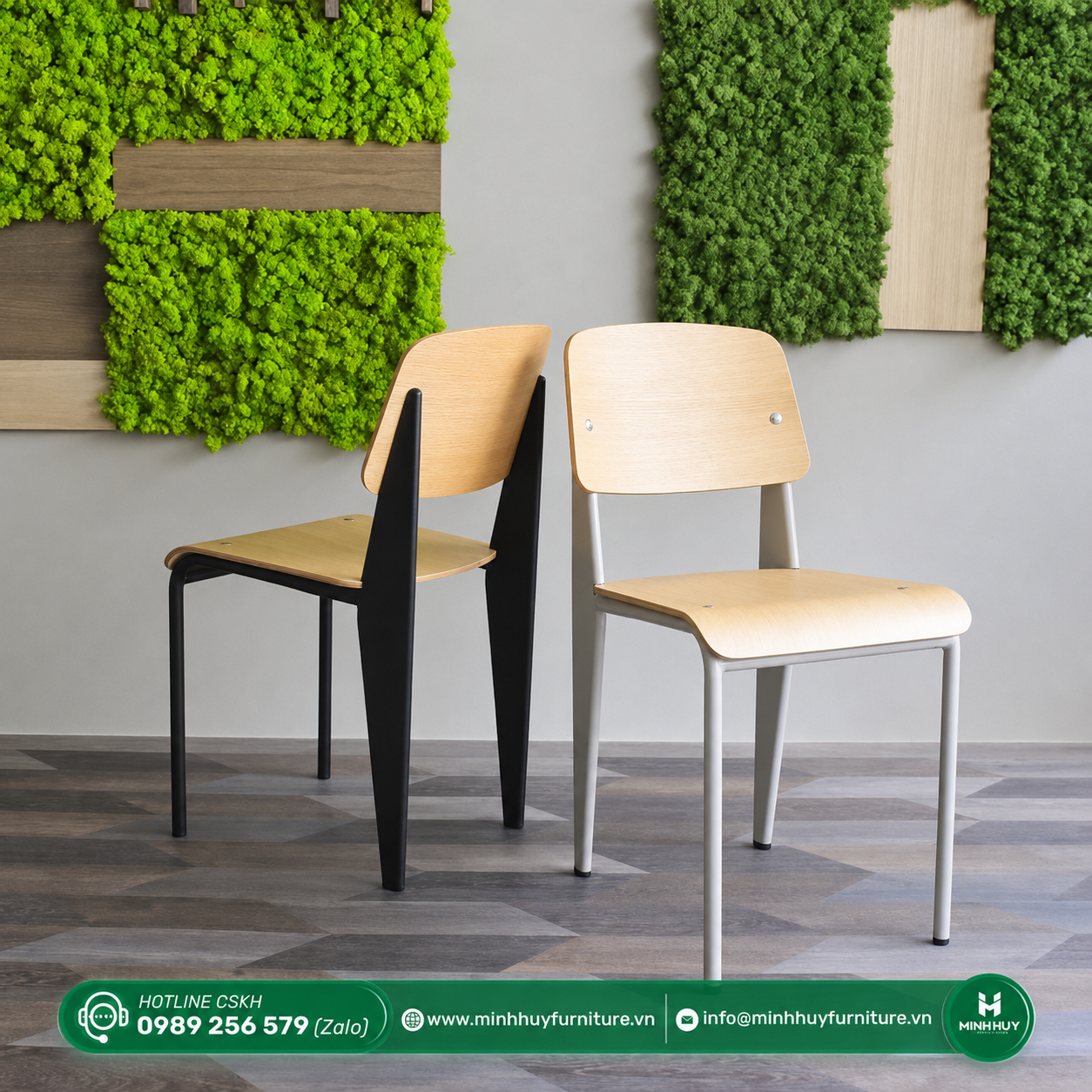 Ghế Sắt Lưng Gỗ MH106 sở hữu phong cách vừa hiện đại