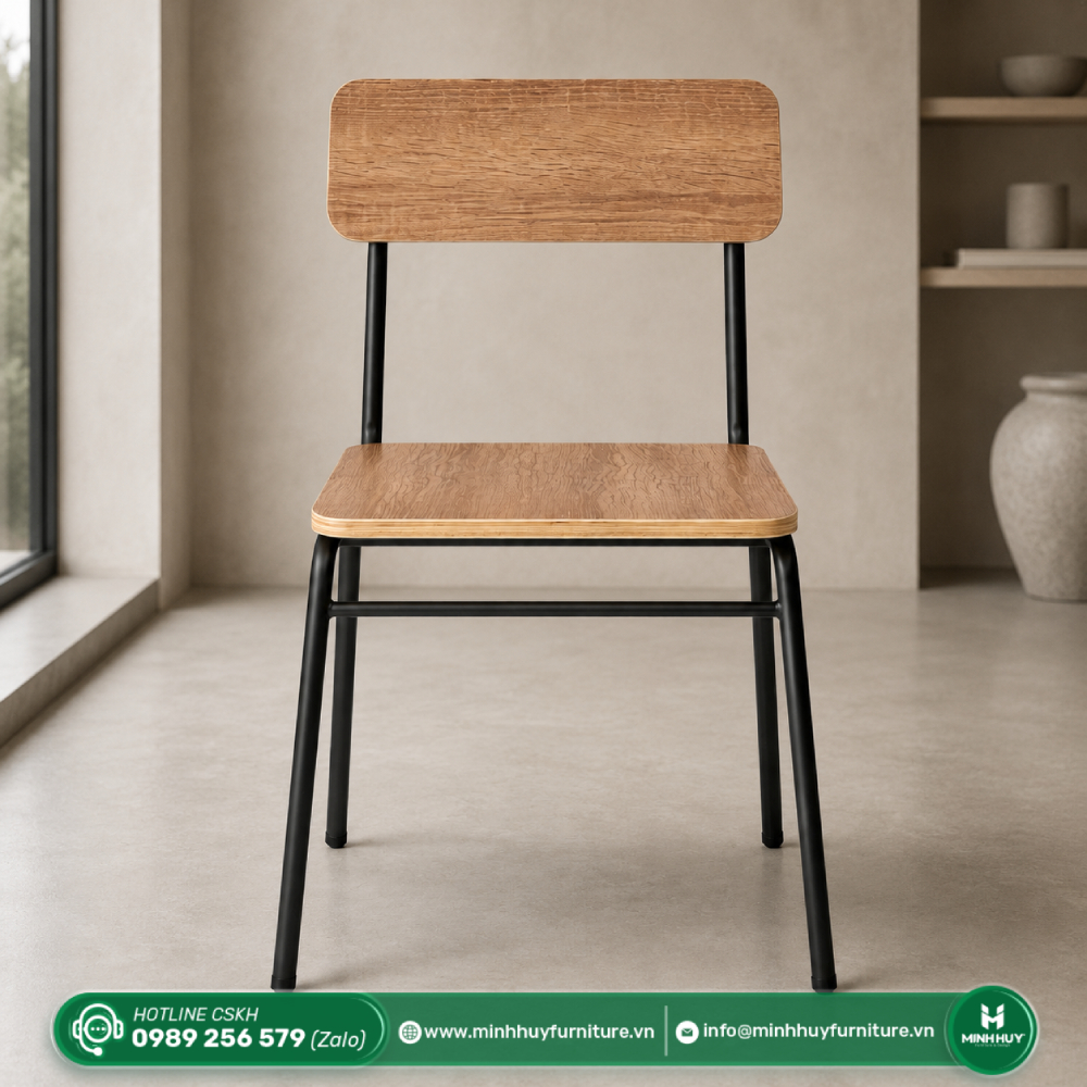 Cách vệ sinh Ghế Lưng Tựa gỗ Cao Su Khung Sắt Sơn Tĩnh Điện MH234