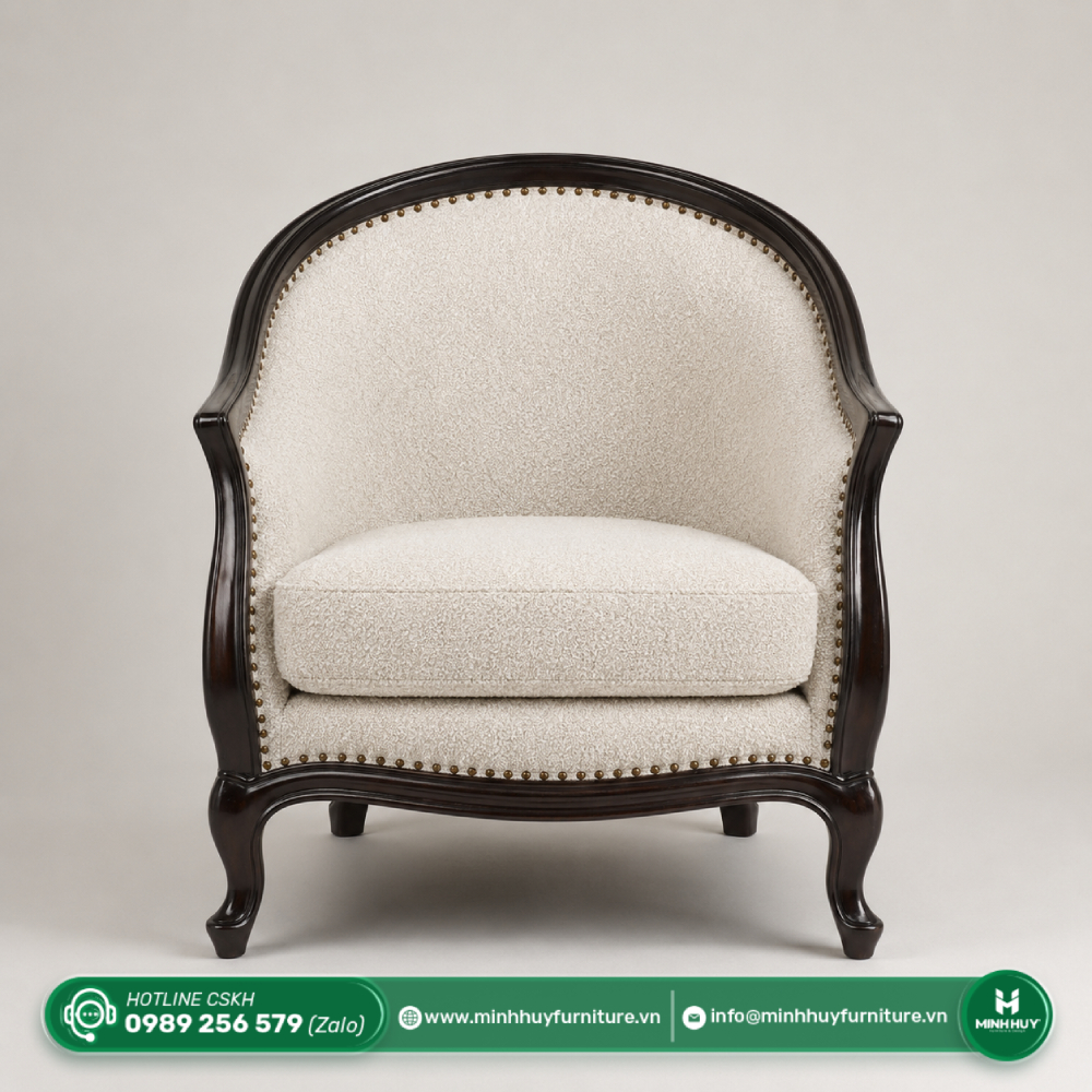 Thông số sản phẩm Ghế Bành Tân Cổ Điển Viền Gỗ MH227