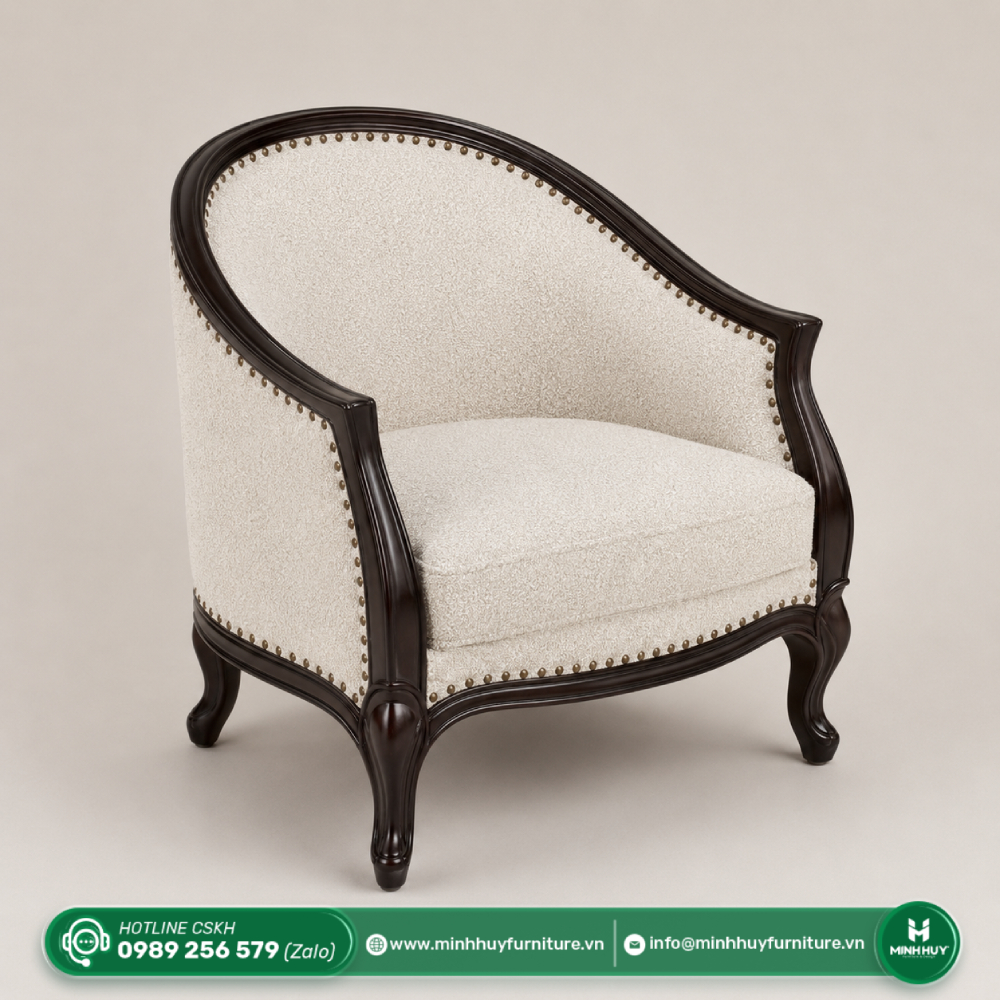 Đặc điểm sản phẩm Ghế Bành Tân Cổ Điển Viền Gỗ MH227