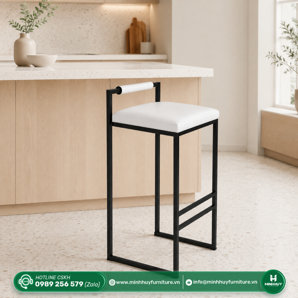 Đặc điểm sản phẩm Ghế Bar Bọc Nệm Chân Sắt MH260
