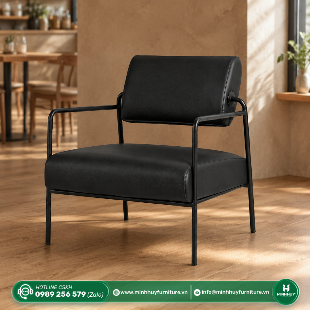 Thông số sản phẩm Ghế Chân Sắt Bọc Vải Hoặc Da MH243
