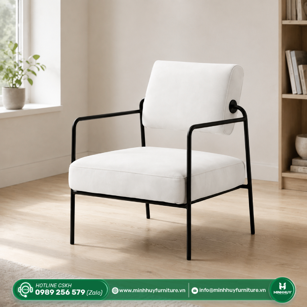 Đặc điểm sản phẩm Ghế Chân Sắt Bọc Vải Hoặc Da MH243