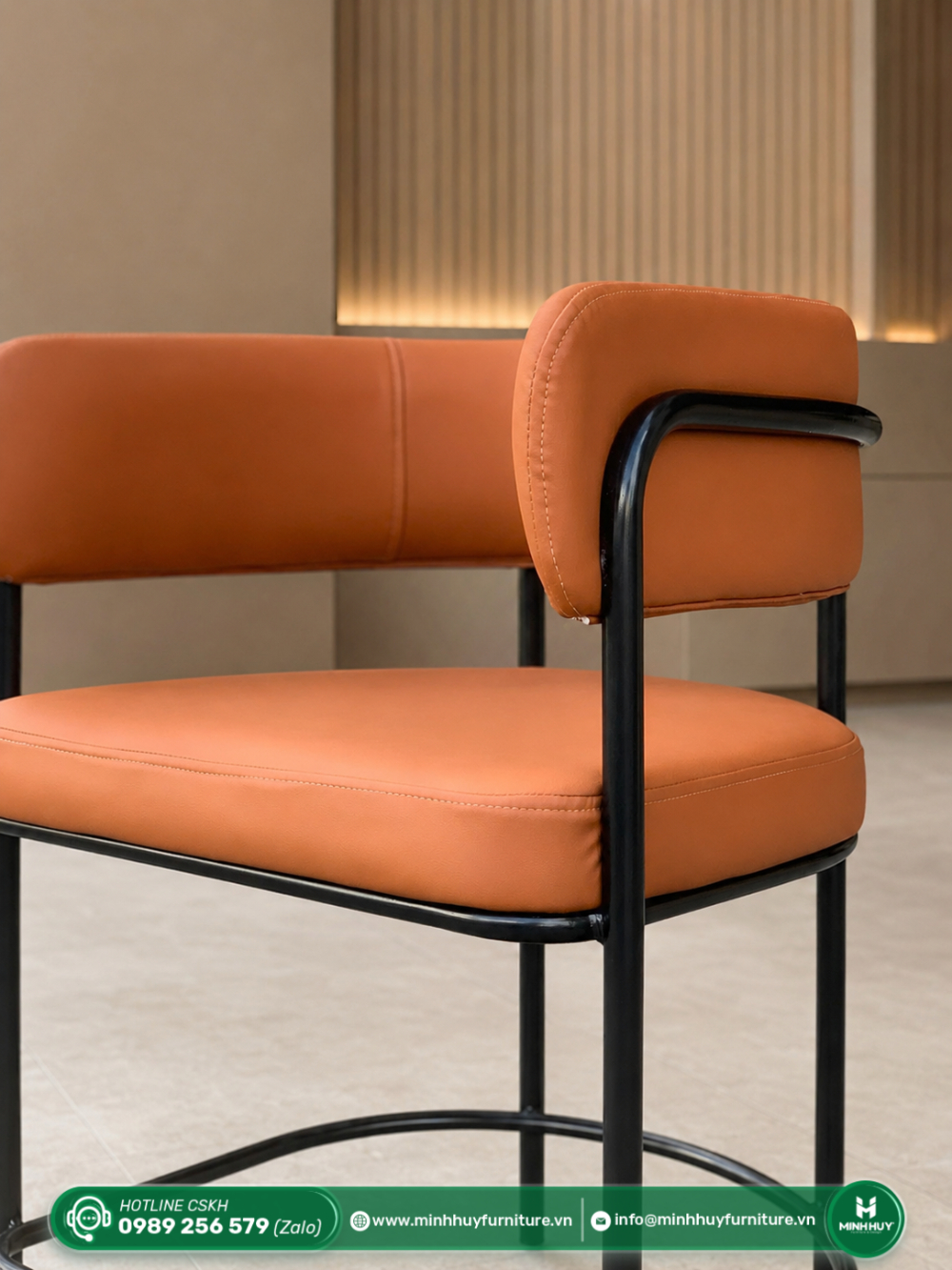 Cách vệ sinh Ghế Nệm Bọc Simili Tựa Cong Chân Sắt MH218