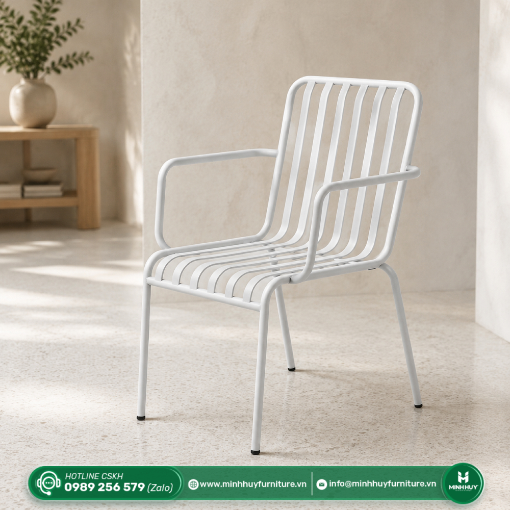 Thông số sản phẩm Ghế sắt ngoài trời có tay sơn tĩnh điện MH240